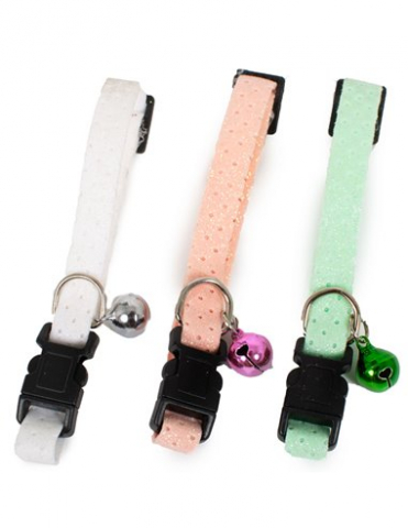 Accesorii - Zgarda Pisica Glitter Sistem Siguranta 10mm x 30 cm