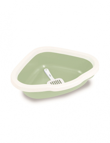 Litiere si Asternut - Litiera colt cu rama si lopatica 55 X 42 X 14 cm Verde