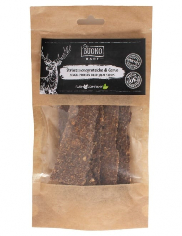 Recompense caini - M-PIU158 Farm Company Recompense Caini - Piu Buono Deer Meat Strips Monoprotein 70g