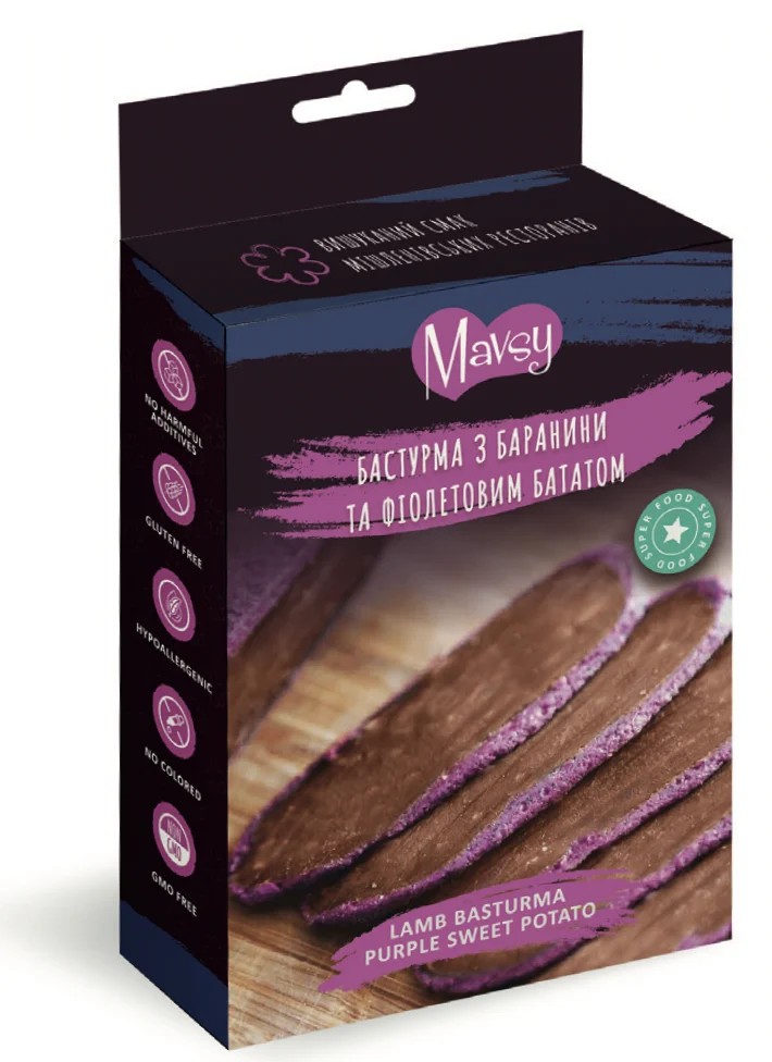 Caini - Mavsy Fine Dining - Basturma de miel cu cartof dulce mov 100g