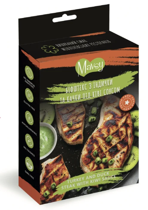 Caini - Mavsy Fine Dining - Steak de Curcan Si Rata In Sos de Kiwi 100g