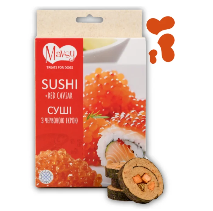 Caini - Mavsy Freeze Dried Sushi cu Caviar Rosu 50g