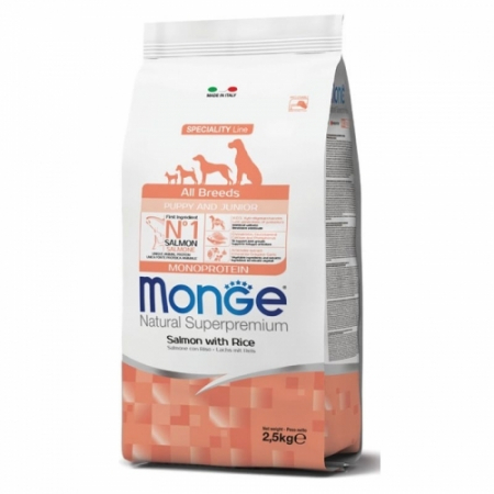 Monge - Monge All Breeds Puppy Somon / Orez 2,5kg