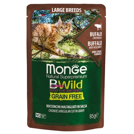 Hrana umeda - Monge Cat Plic Bwild  Bivol / legume 85g