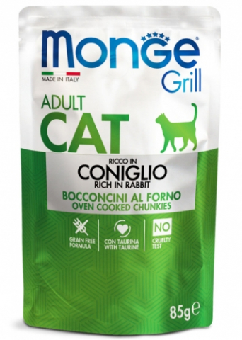 Hrana umeda - Monge Cat Plic Grill Adult Iepure 85g