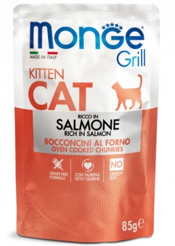 Hrana umeda - Monge Cat Plic Grill Kitten Somon 85g