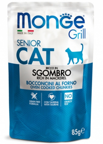 Hrana umeda - Monge Cat Plic Grill Senior Macrou 85g