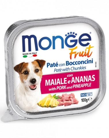Hrana umeda - Monge Dog Fruit conserva cu porc si ananas 100 g