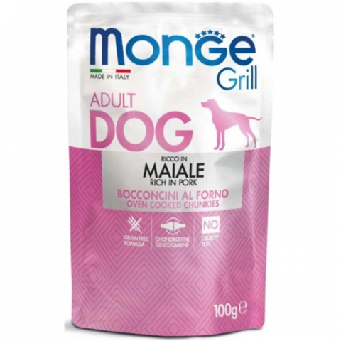Hrana umeda - Monge Dog Plic Grill Adult Porc 100g