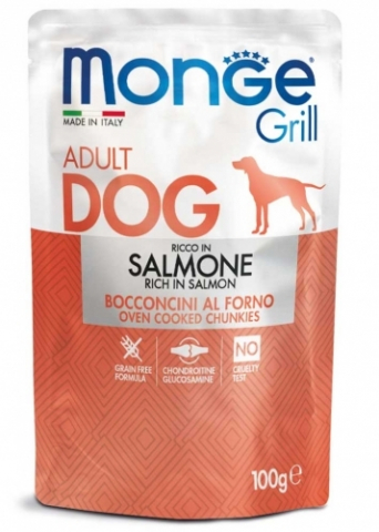 Hrana umeda - Monge Dog Plic Grill Adult Somon 100g