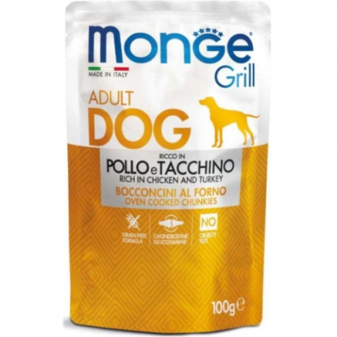 Hrana umeda - Monge Dog Plic Grill Pui 100g