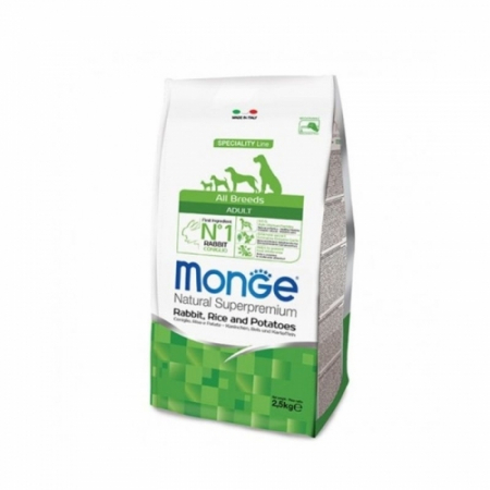 Monge - Monge Natural All Breed Adult (Iepure/Orez) 2,5kg
