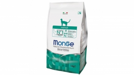 Hrana uscata - Monge Natural Cat Hairball, pui, 1.5 kg