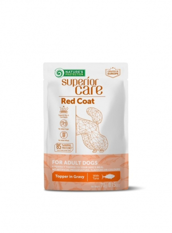 Hrana umeda - Natures Protection Topper Hrana Umeda Pentru Caini Blana Rosie de Toate Rasele cu Ton 70g