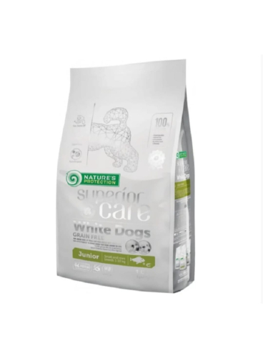 Hrana Uscata - Hrană uscată Nature's Protection White Dogs Junior Pește Alb 10kg pentru căței de talie mică cu blană albă