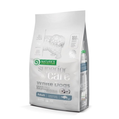 Hrana Uscata - Hrană uscată Nature's Protection White Dogs Adult Pește Alb 10kg pentru câini de talie mică cu blană albă
