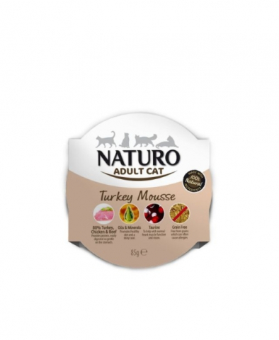 Hrana umeda - Naturo Conserva Adult Cat Mousse cu Carne de Curcan 85g
