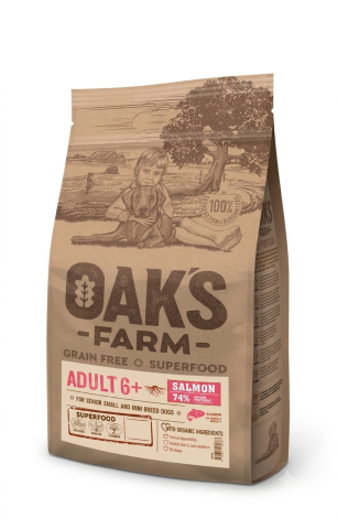 Oaks Farm - OAK47154 Oaks Farm GF Mini Senior 6+ Somon 6.5kg