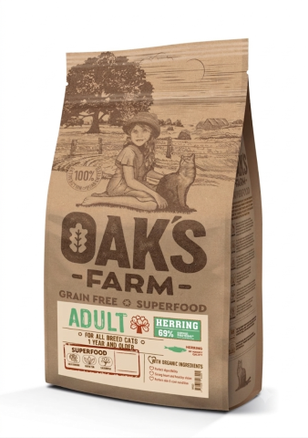 Hrana uscata - Oaks Farm GF Adult Cat Herring 6kg