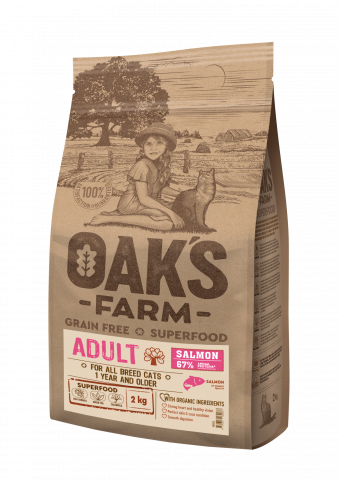 Hrana uscata - Oaks Farm GF Adult Cat Somon