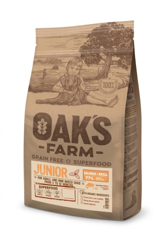 Oaks Farm - Oaks Farm GF Mini Junior Somon  Krill 6.5kg