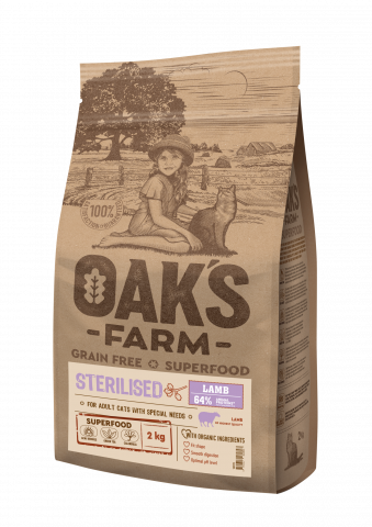 Hrana uscata - Oaks Farm GF Sterilizat Cat Miel