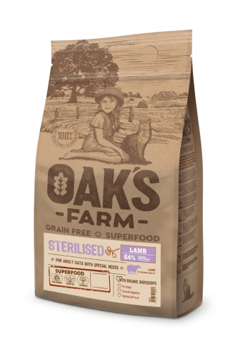 Hrana uscata - Oaks Farm GF Sterilizat Cat Miel 6kg