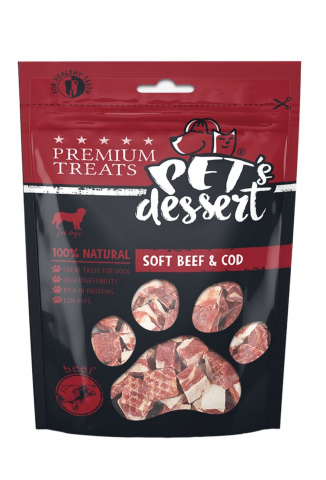 Recompense caini - Pet's Desert Dog Soft Beef and Cod 80g