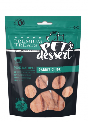 Recompense caini - Pet' s Dessert Rabbit Chips 80g