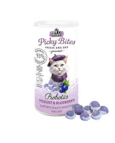 Recompense pisici - Pet’s Dessert Recompense Picky Bites Probiotics cu Iaurt si Afine 20gr