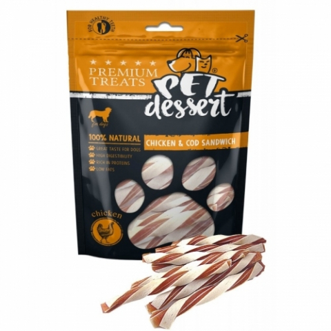 Recompense caini - Recompense Pet's Dessert Chicken & Cod Sandwich 80g