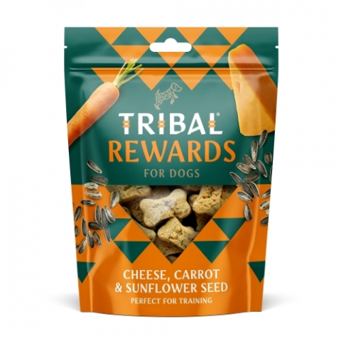 Recompense caini - Recompense Biscuiti  Tribal Rewards Cheese, Carrot & Sunflower Seeds 125g