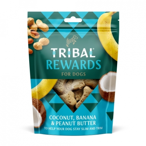Recompense caini - Recompense Biscuiti Tribal Rewards Coconut, Banana & Peanut Butter 125g
