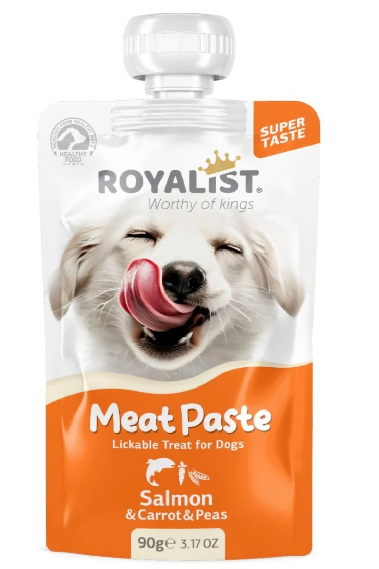 Caini - Royalist Recompense Dog Meat Pasta somon, morcov si mazare 90g
