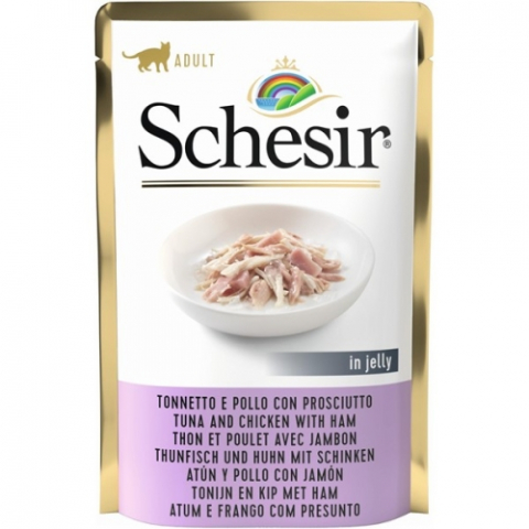 Hrana umeda - Schesir Plic Ton, Pui si Sunca 85g