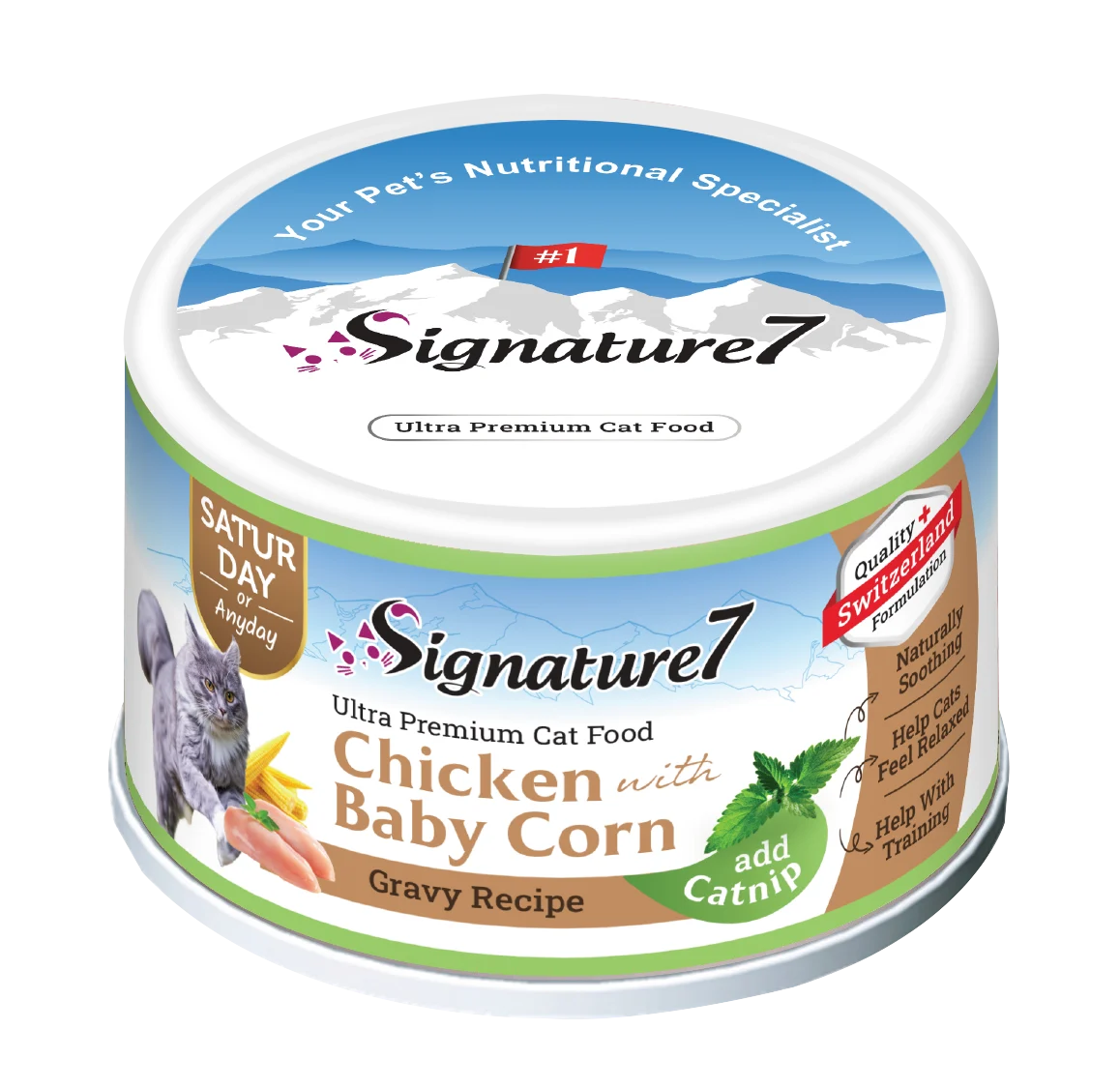 Hrana umeda - Signature7 Cat Hrana Umeda Reteta cu Pui in Sos de Porumb Baby 70 Gr