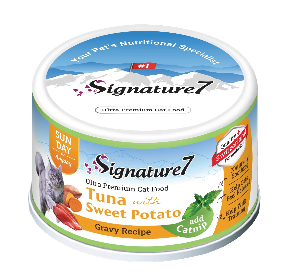 Hrana umeda - Signature7 Cat Hrana Umeda Reteta cu Ton in Sos de Cartofi Dulci 70 gr