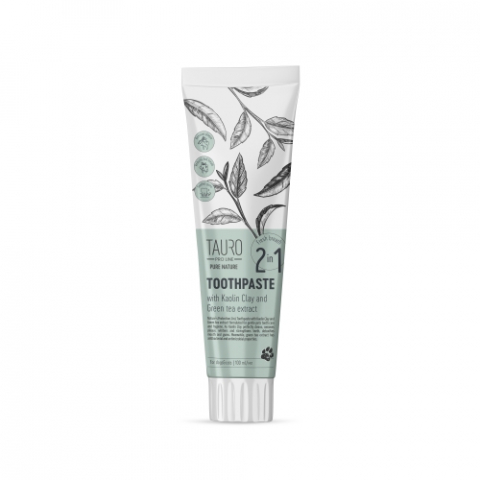 Cosmetice Profesionale - Tauro Pasta de Dinti cu Kaolin, Zeolit si Extract de Ceai Verde 100ML