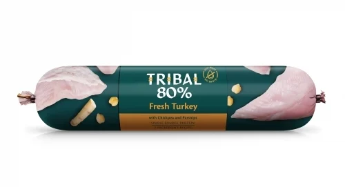 Caini - Tribal 80% Curcan, hrana umeda completa, fara cereale, monoproteica 750g