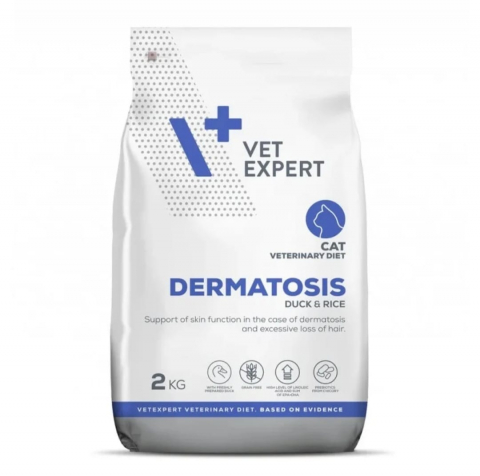 Diete veterinare - Vet Expert Dieta Pisica Dermatosis Rata & Orez 2kg