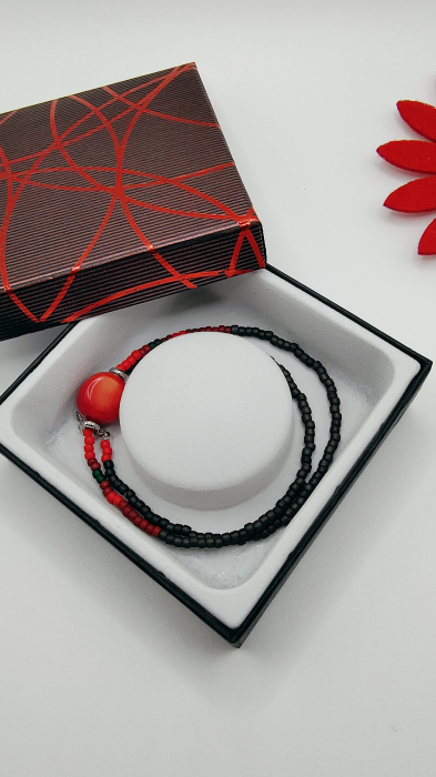 Colier/Choker cu piatra semipretioasa Coral [1]