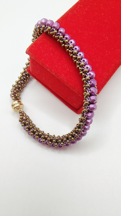 Bratara Purple Snake din cristale japoneze [1]