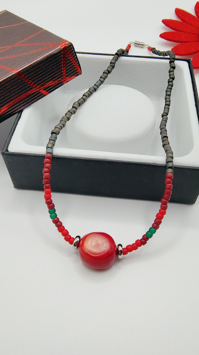 Colier/Choker cu piatra semipretioasa Coral [2]