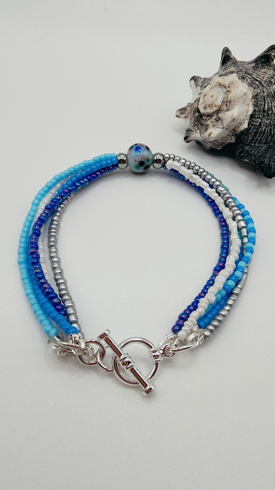 Bratara Blue Sky din cristale si portelan [1]