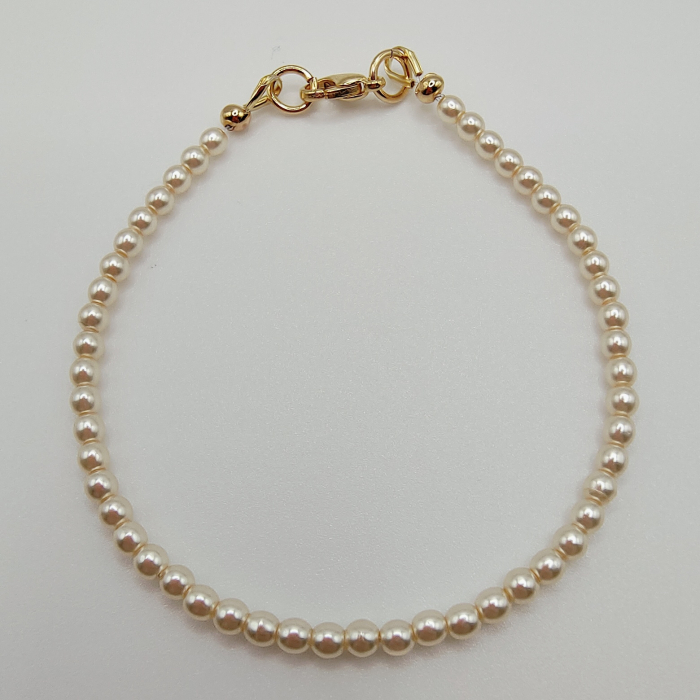 Bratara cu perle Mallorca, placata cu aur [5]