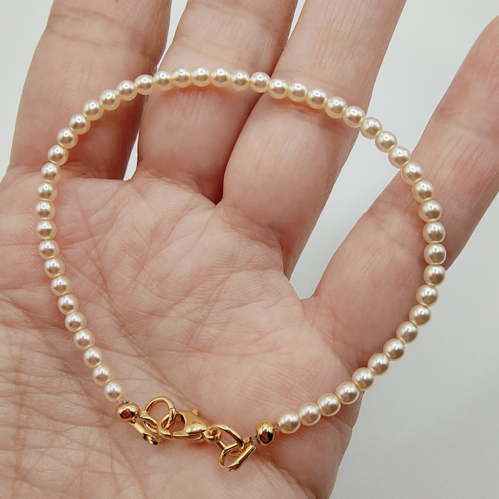 Bratara cu perle Mallorca, placata cu aur [1]