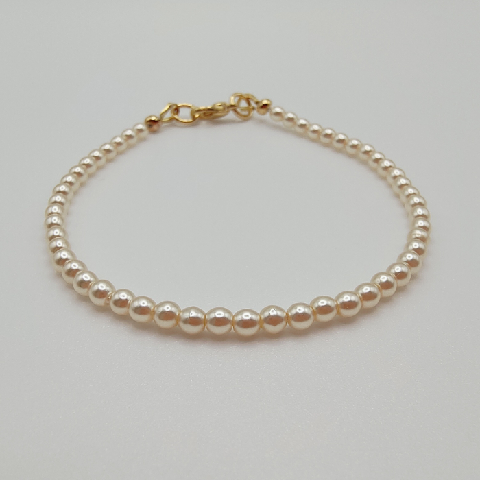 Bratara cu perle Mallorca, placata cu aur [4]