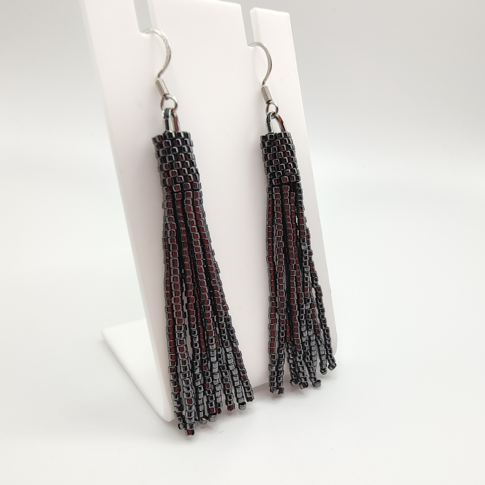 Cercei lungi negri cu argint [1]