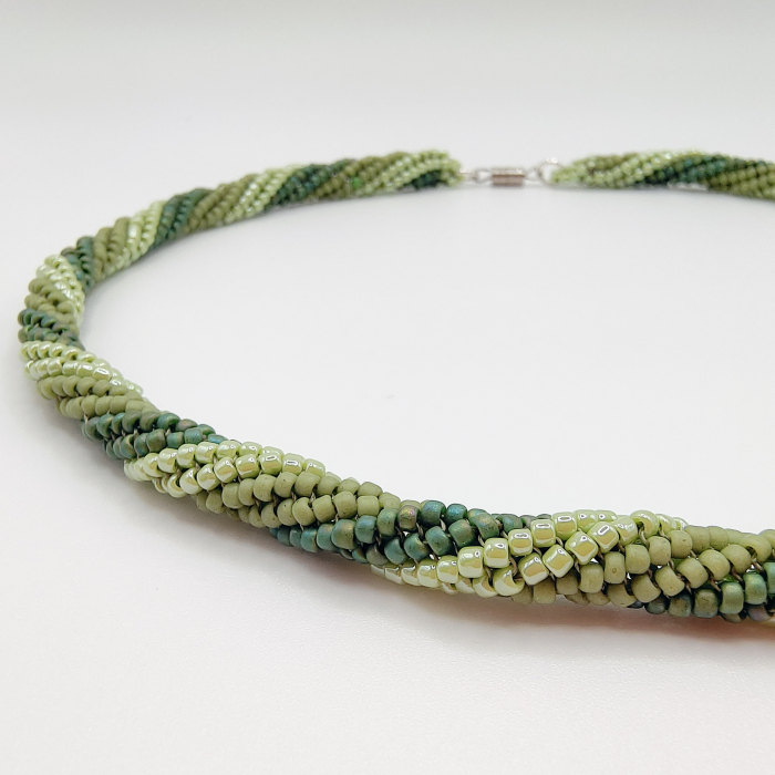 Choker/Colier margele verzi Miyuki [4]