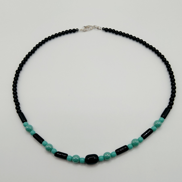 Choker/Colier negru/turcoaz [3]